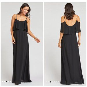 Show Me Your MuMu Black Caitlin Ruffle Maxi Dress